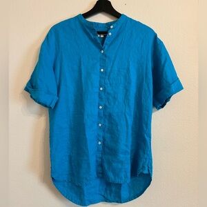 Boden 100% Linen Short Sleeve Shirt Top